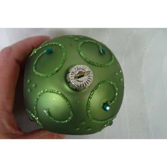 3 Glass Christmas Ornaments Candy Cane Teardrop Indent - Picture 4 of 5